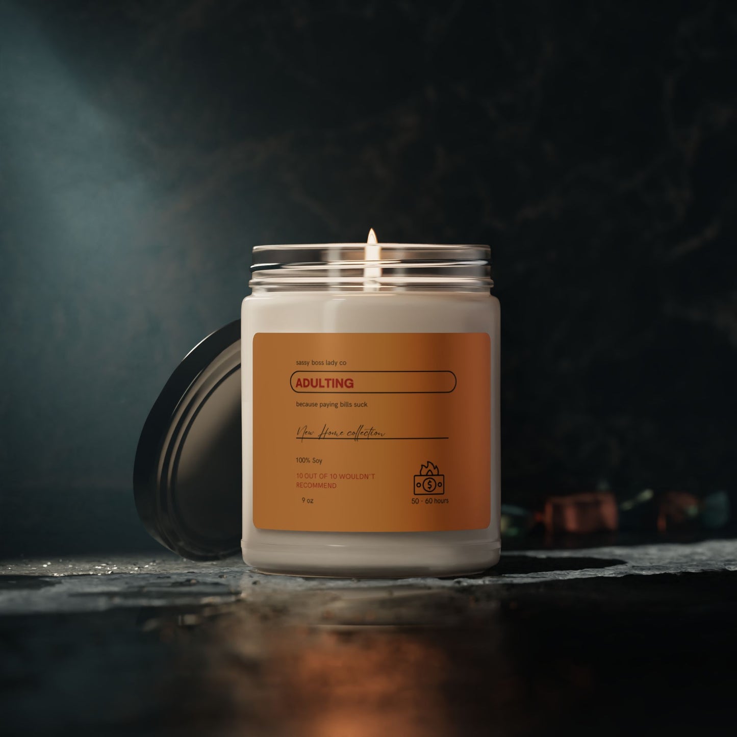 Adulting Sucks Candle - 100% Natural Soy Wax in 5 Aromatic Scents