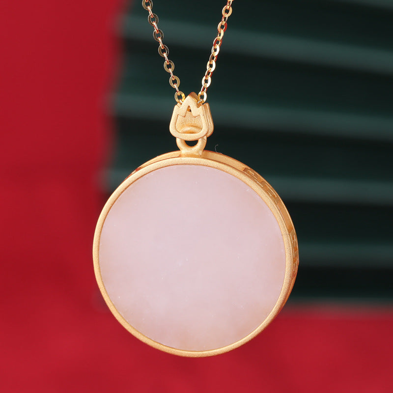 925 Sterling Silver Inlaid Jade Pendant