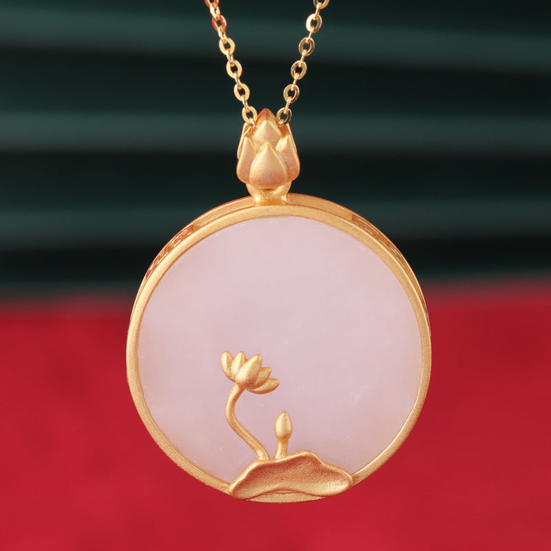 925 Sterling Silver Inlaid Jade Pendant