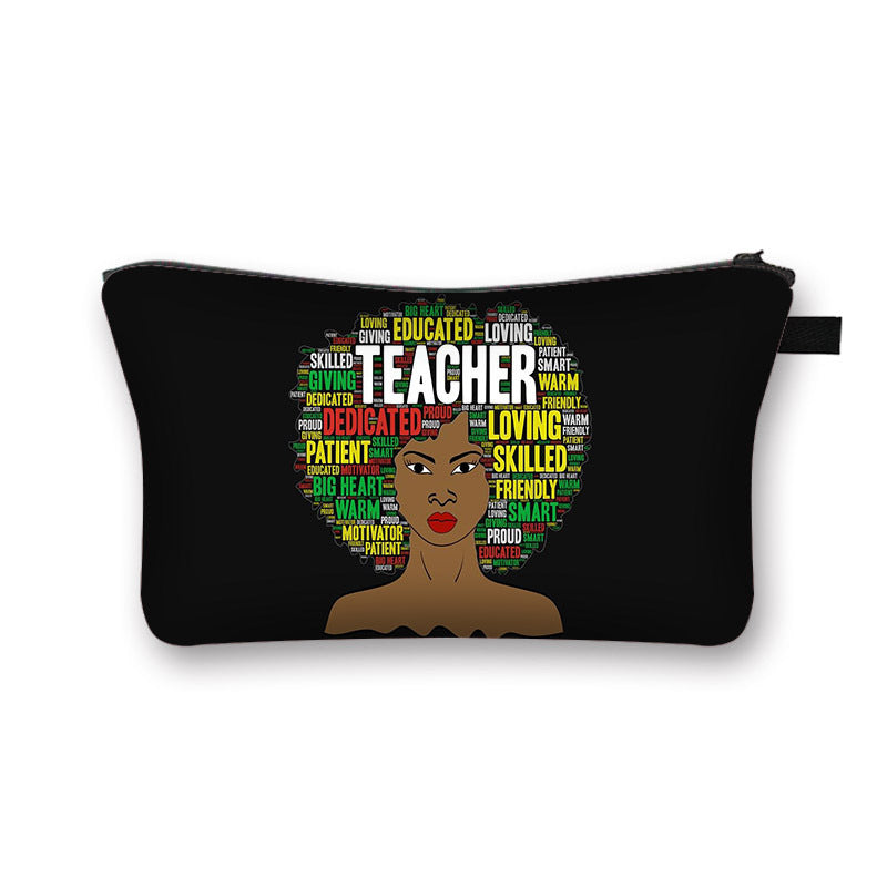 African Girl Cosmetic Pencil Bag