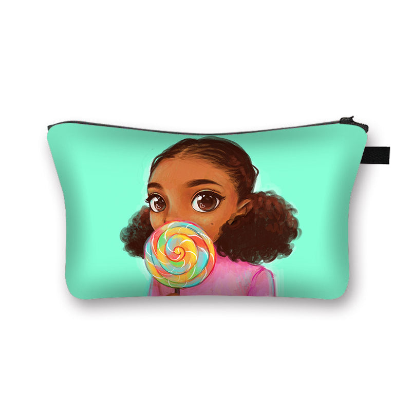 African Girl Cosmetic Pencil Bag