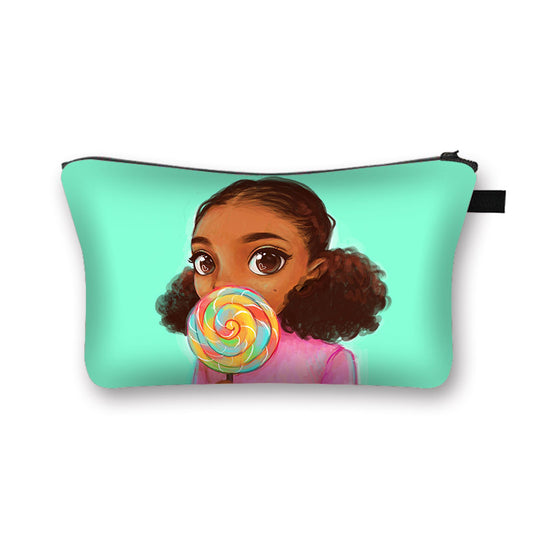 African Girl Cosmetic Pencil Bag