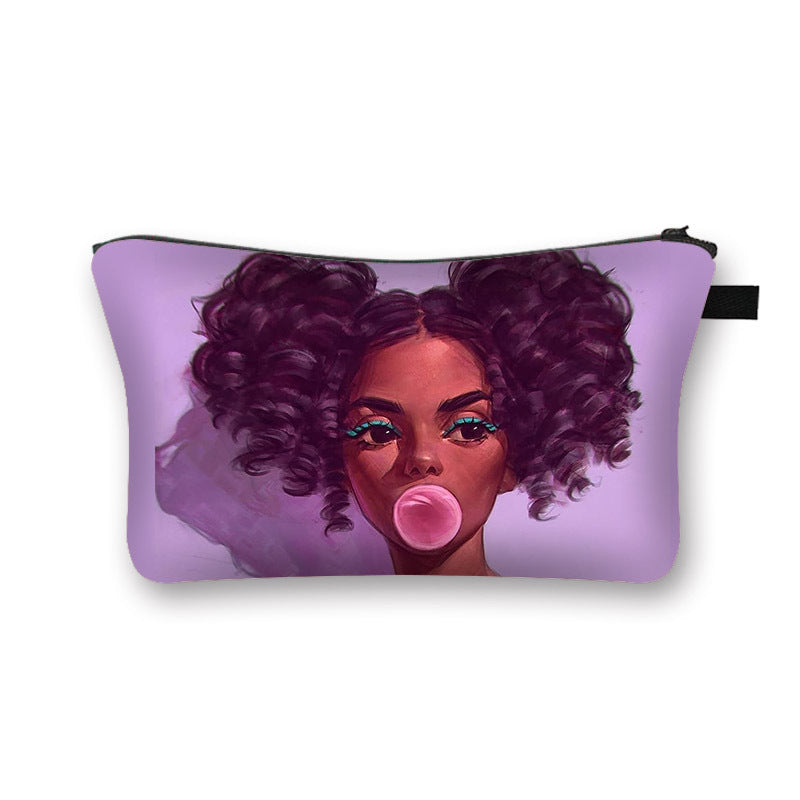 African Girl Cosmetic Pencil Bag