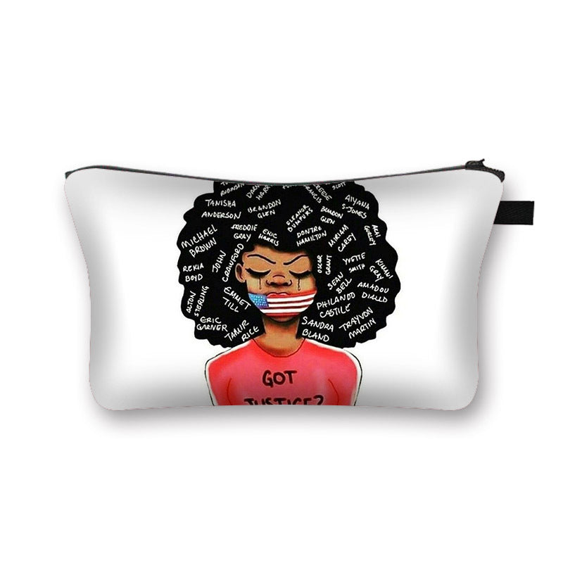 African Girl Cosmetic Pencil Bag