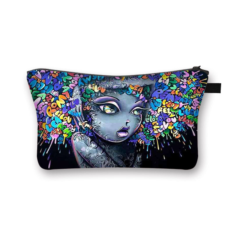 African Girl Cosmetic Pencil Bag