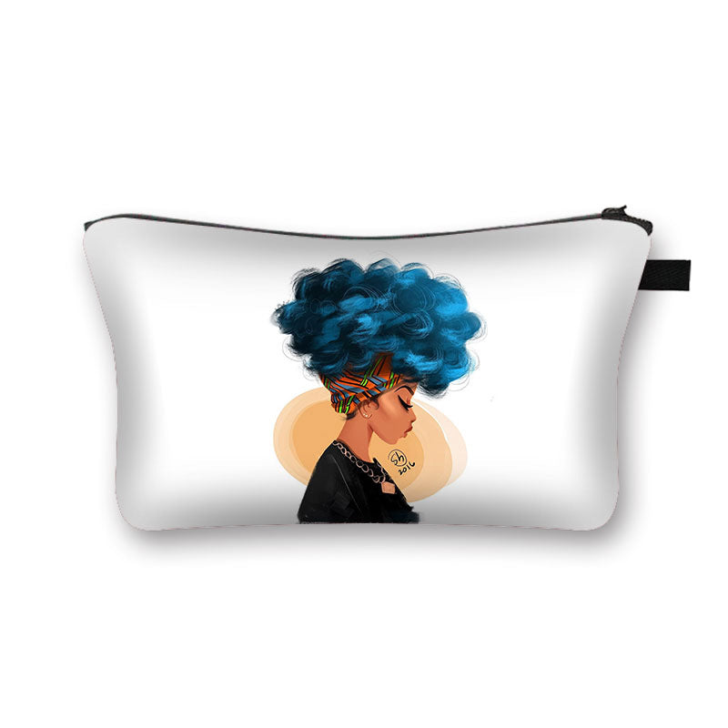 African Girl Cosmetic Pencil Bag
