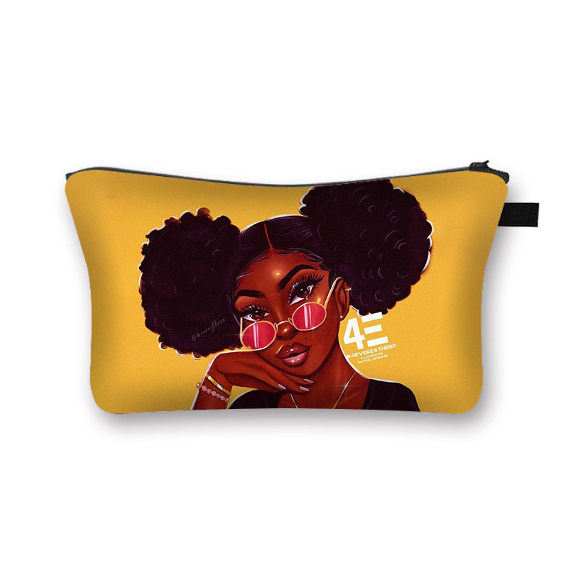 African Girl Cosmetic Pencil Bag