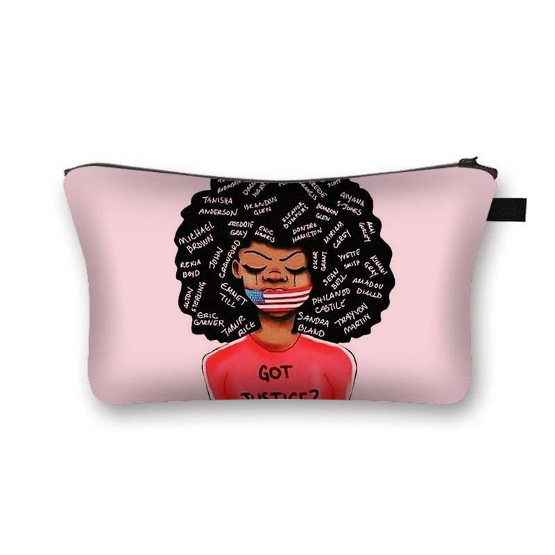 African Girl Cosmetic Pencil Bag