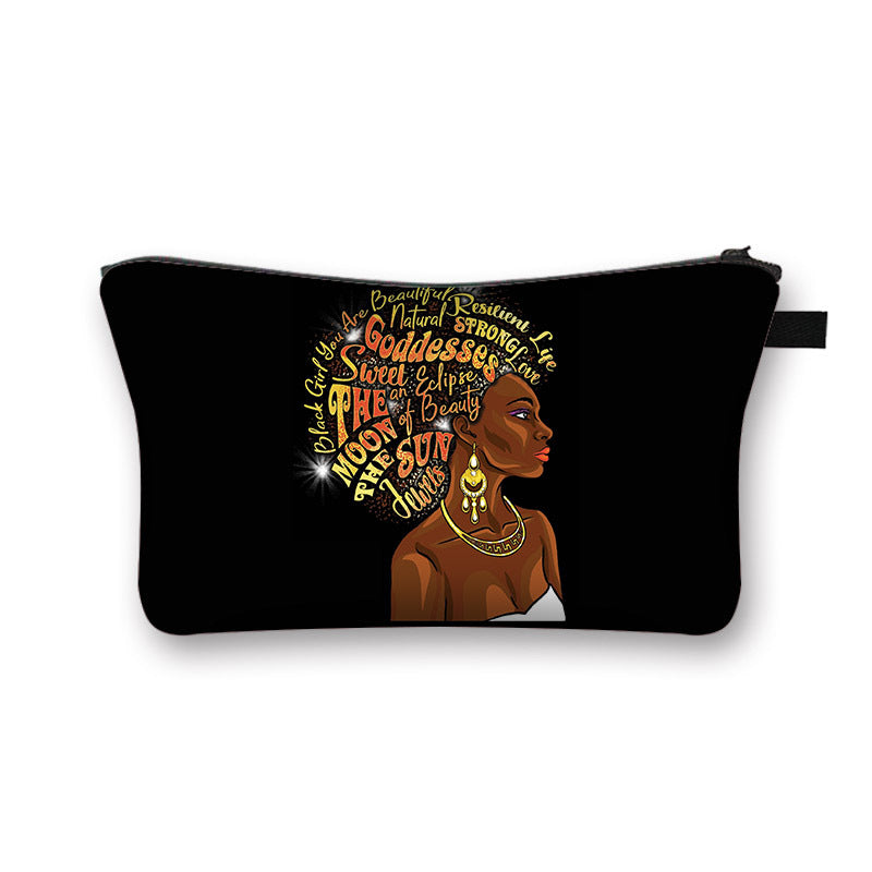 African Girl Cosmetic Pencil Bag