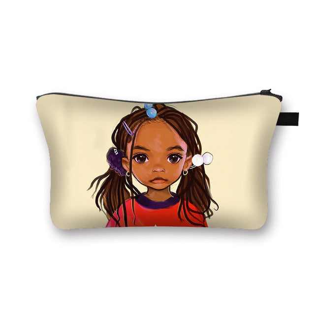 African Girl Cosmetic Pencil Bag