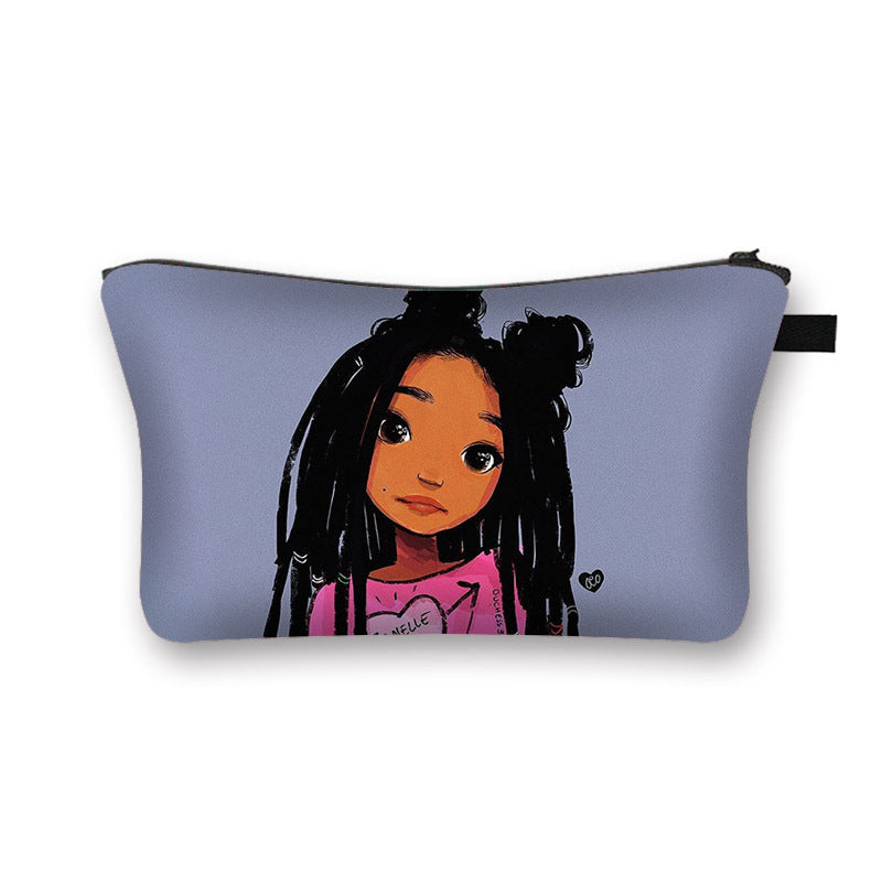 African Girl Cosmetic Pencil Bag