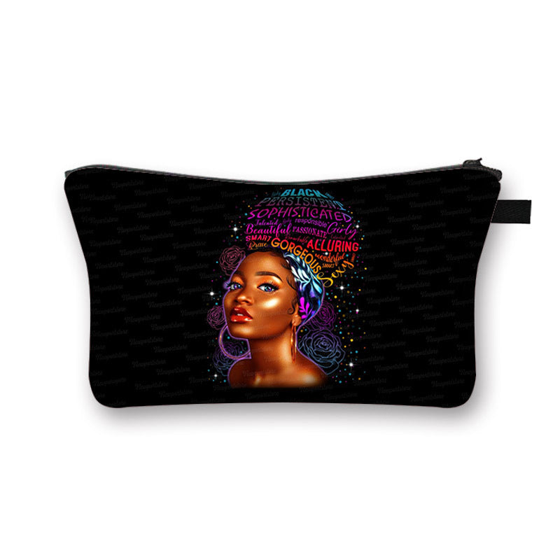 African Girl Cosmetic Pencil Bag