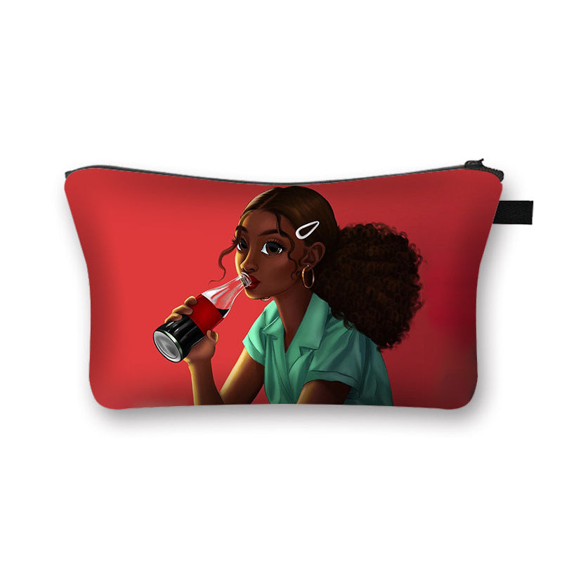 African Girl Cosmetic Pencil Bag