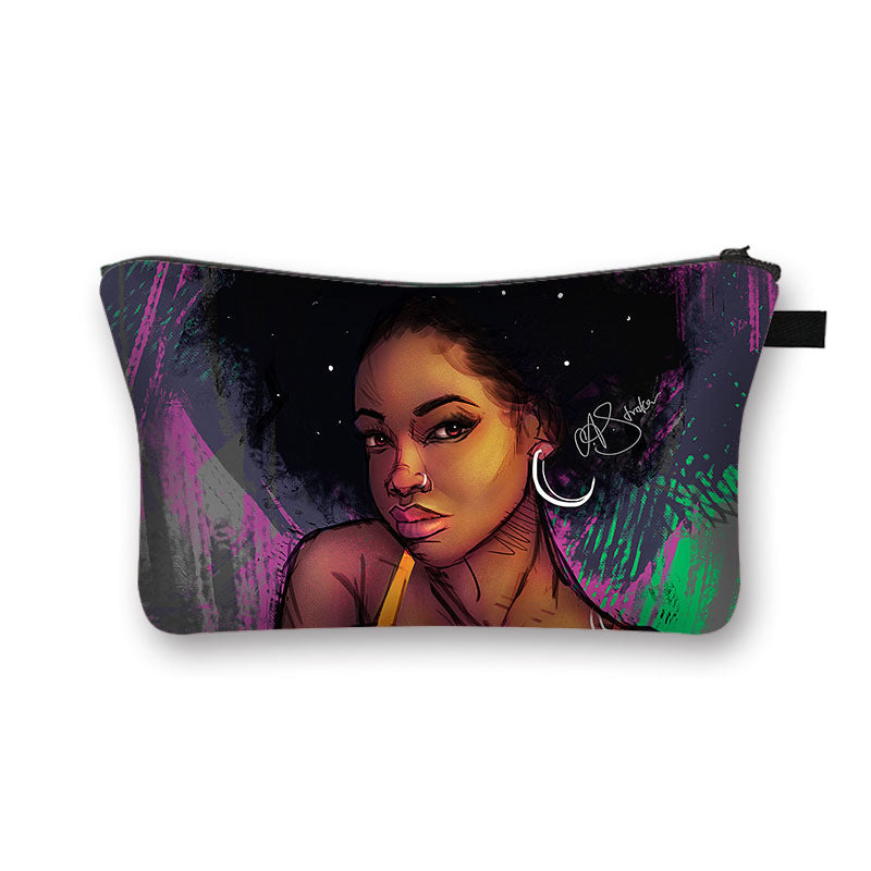 African Girl Cosmetic Pencil Bag