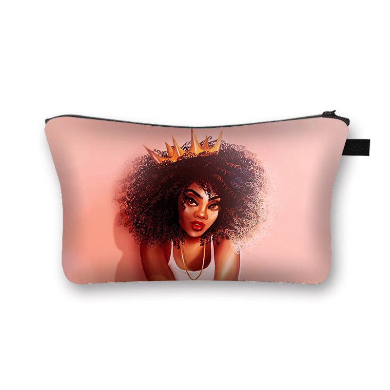 African Girl Cosmetic Pencil Bag