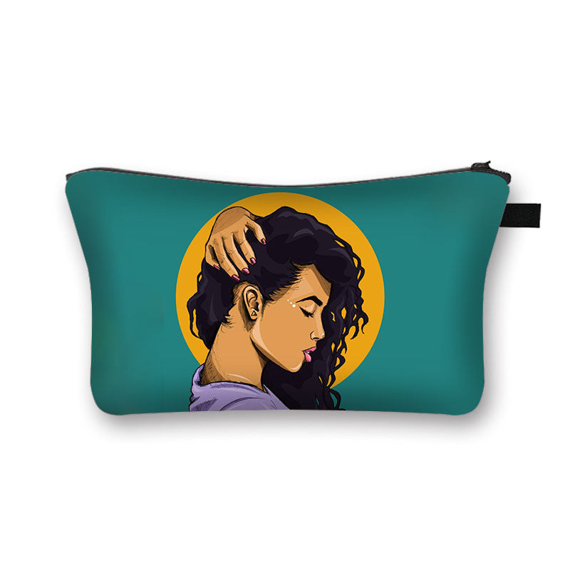 African Girl Cosmetic Pencil Bag