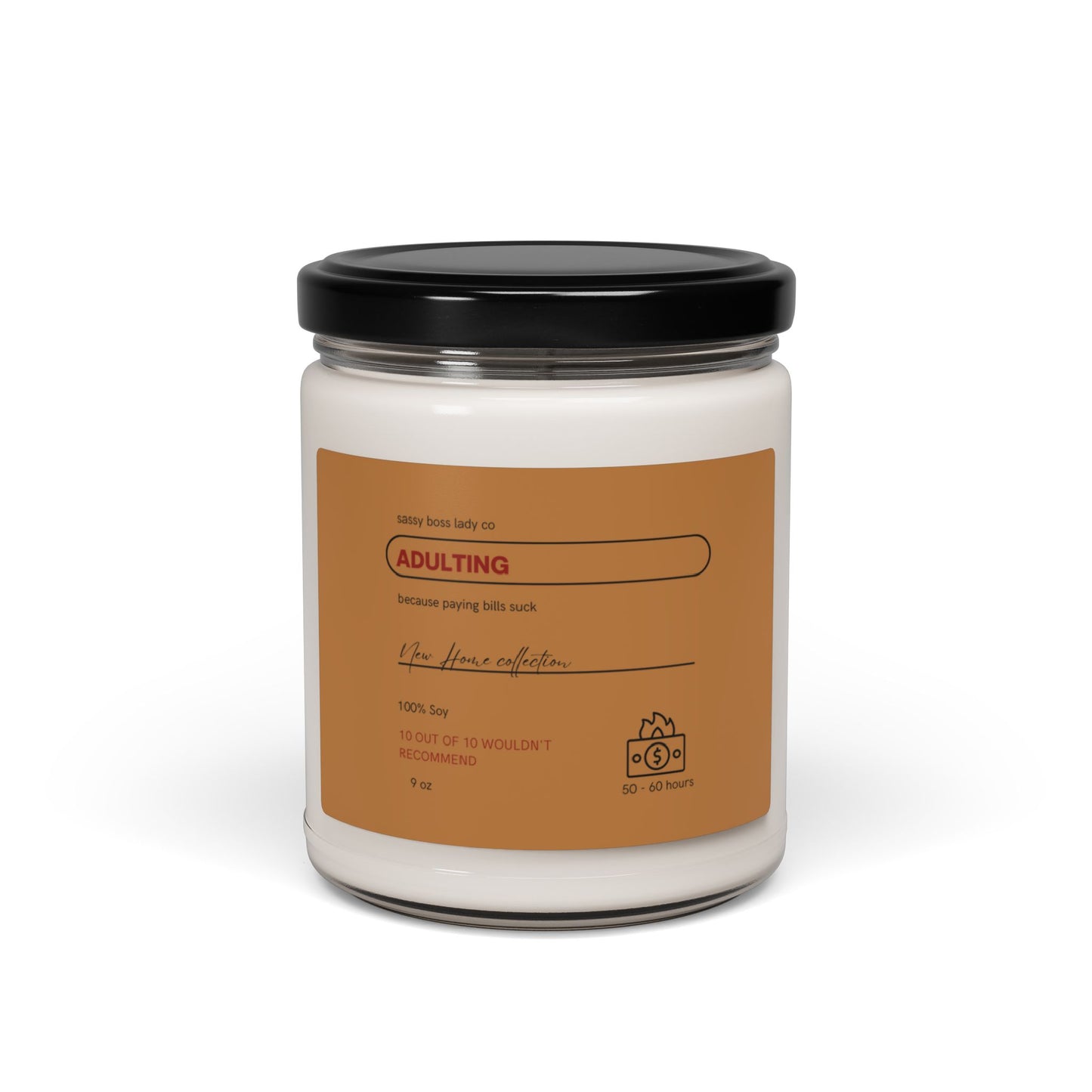 Adulting Sucks Candle - 100% Natural Soy Wax in 5 Aromatic Scents